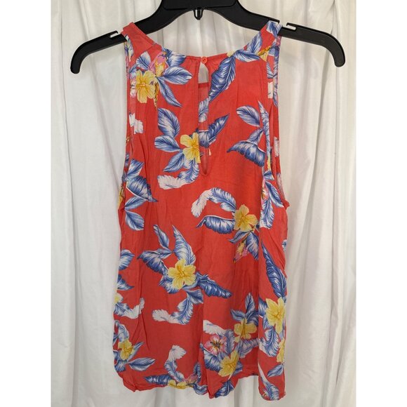 Old Navy Womens Floral Sleeveless Tank Top In Red With Yellow & Blue Prints - Picture 3 of 5
